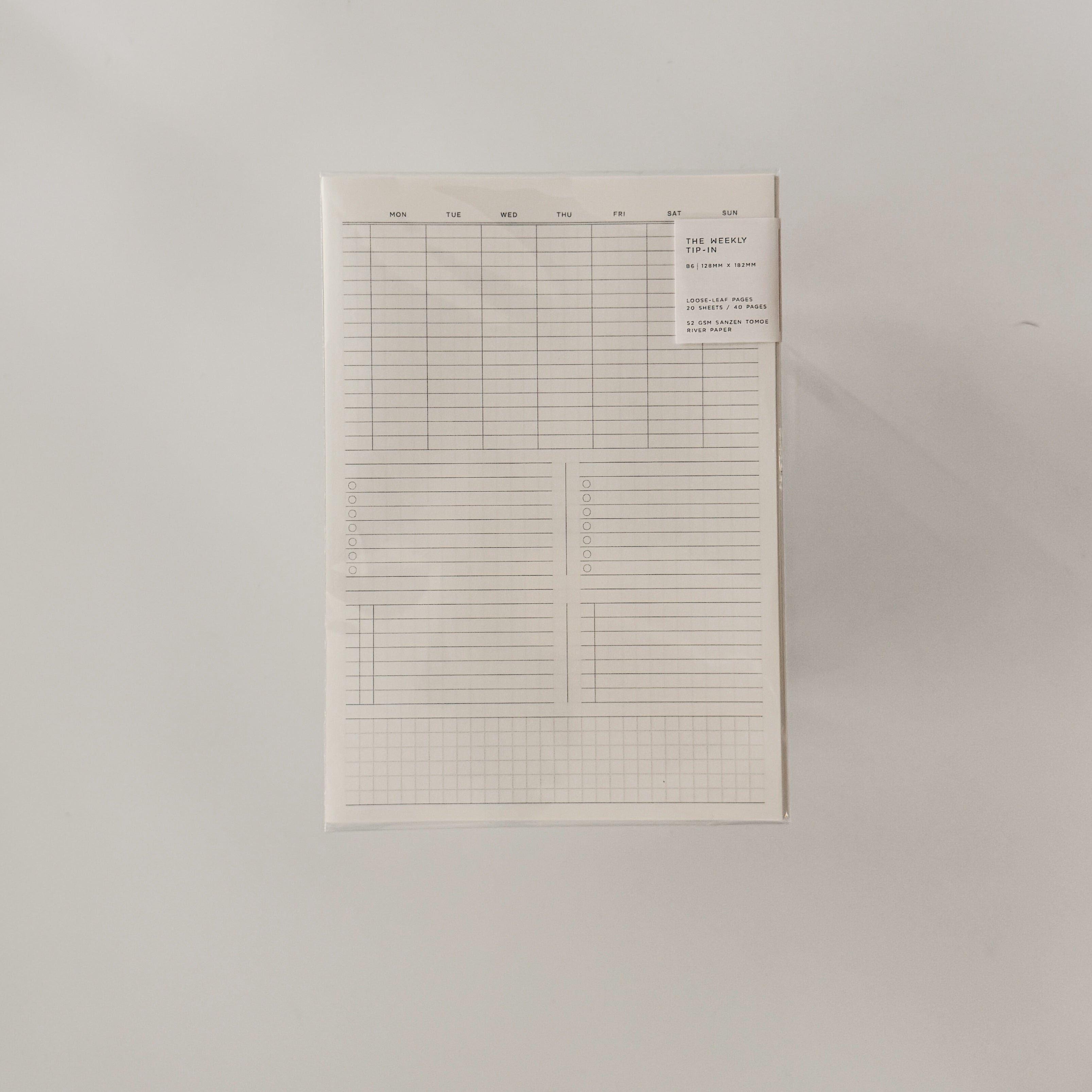 B6 - loose leaf paper - tip ins